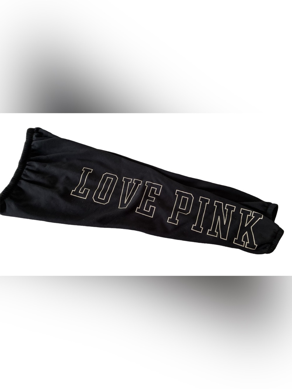 Victoria's Secret PINK Black 'LOVE PINK'  joggers Sweatpants medium